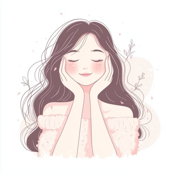 馬肉の栄養価と健康・美容効果を表す女性イラスト