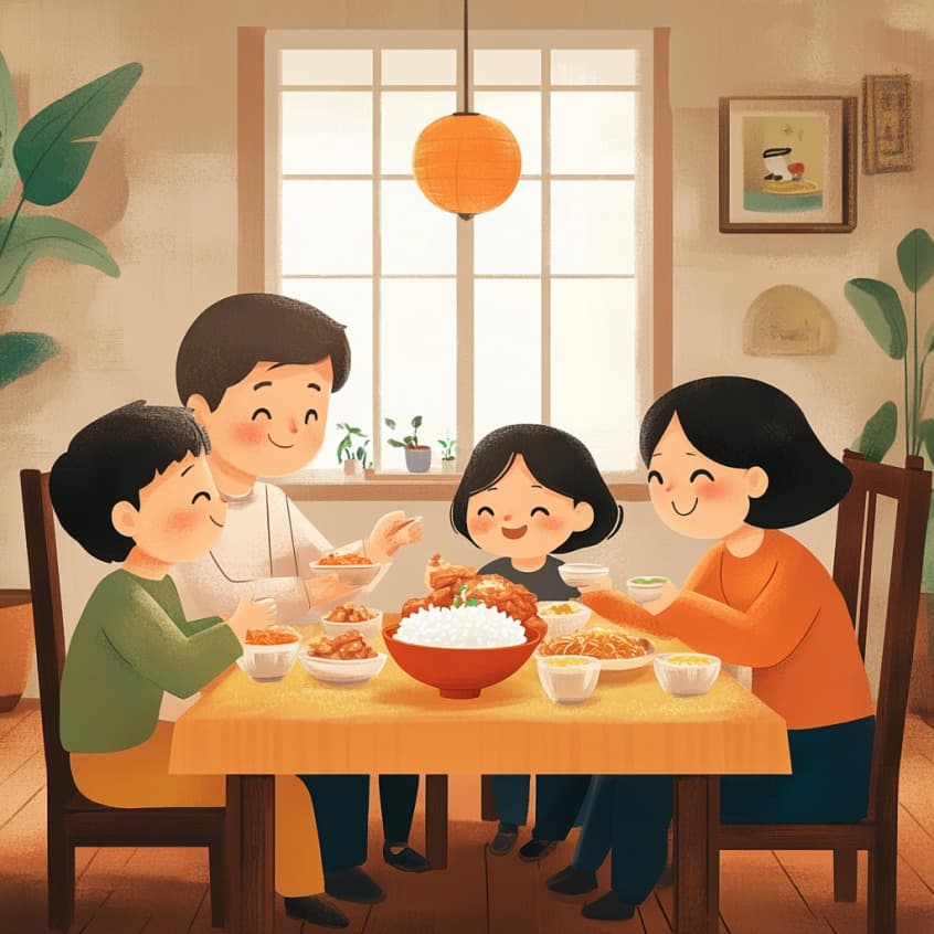 家族みんなで楽しむ食事